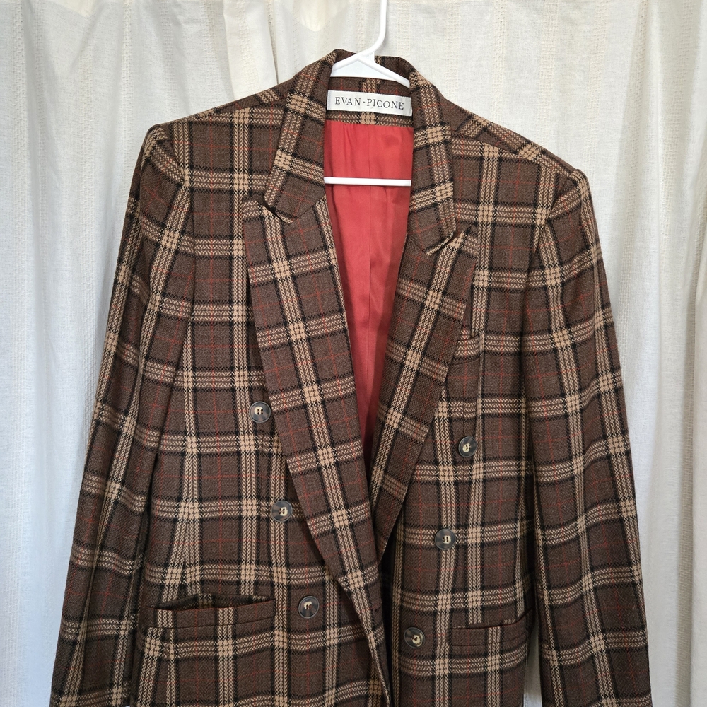 Evan Picone Brown Plaid Women's Blazer